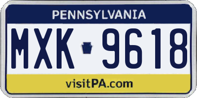 PA license plate MXK9618