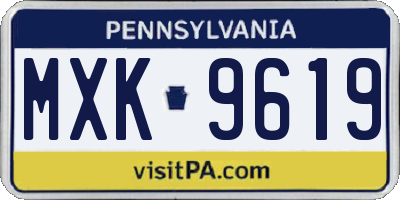 PA license plate MXK9619