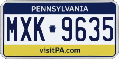 PA license plate MXK9635