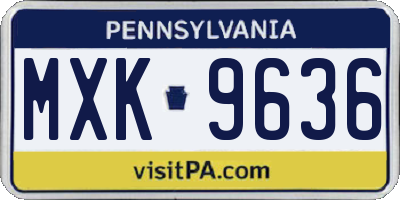 PA license plate MXK9636