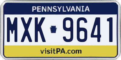 PA license plate MXK9641
