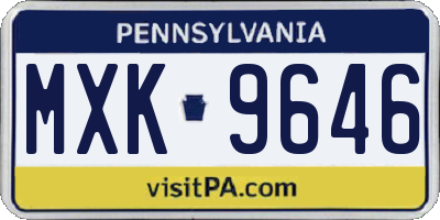PA license plate MXK9646