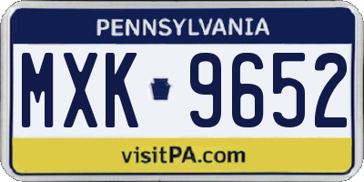 PA license plate MXK9652