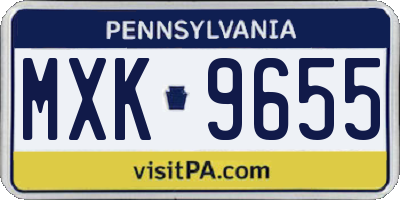 PA license plate MXK9655