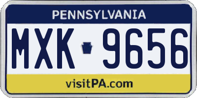 PA license plate MXK9656
