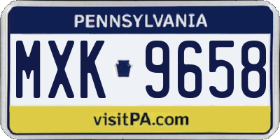 PA license plate MXK9658