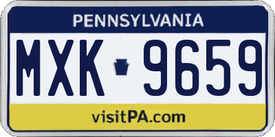 PA license plate MXK9659