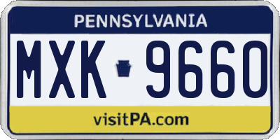 PA license plate MXK9660