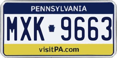 PA license plate MXK9663