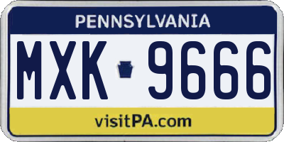 PA license plate MXK9666