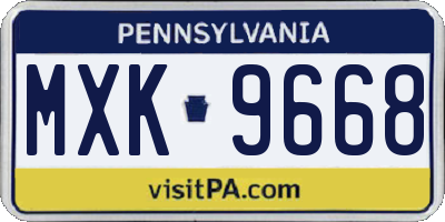 PA license plate MXK9668