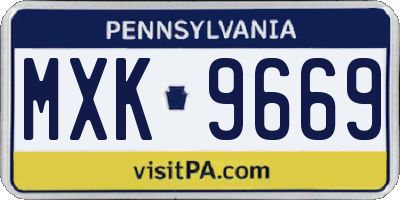 PA license plate MXK9669