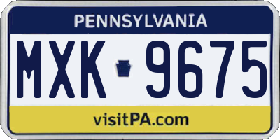 PA license plate MXK9675