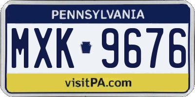 PA license plate MXK9676