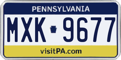 PA license plate MXK9677