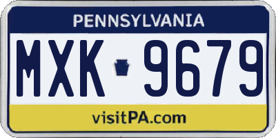 PA license plate MXK9679