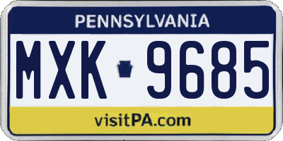 PA license plate MXK9685