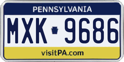 PA license plate MXK9686