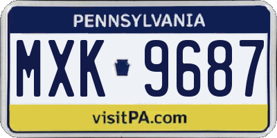 PA license plate MXK9687