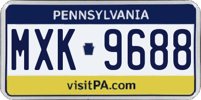 PA license plate MXK9688