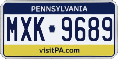 PA license plate MXK9689