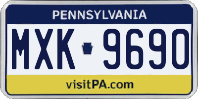 PA license plate MXK9690