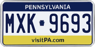 PA license plate MXK9693