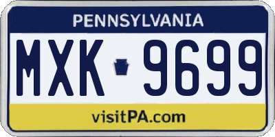 PA license plate MXK9699