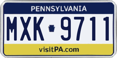 PA license plate MXK9711