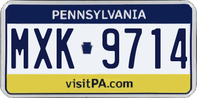 PA license plate MXK9714