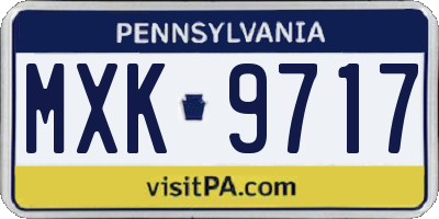 PA license plate MXK9717