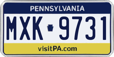 PA license plate MXK9731