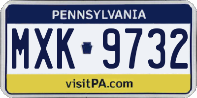 PA license plate MXK9732