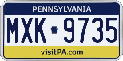 PA license plate MXK9735