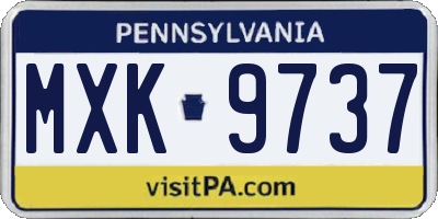 PA license plate MXK9737