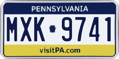 PA license plate MXK9741