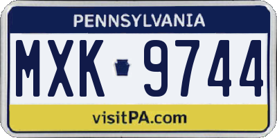 PA license plate MXK9744