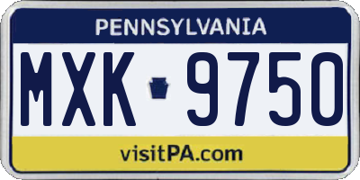 PA license plate MXK9750