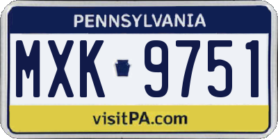 PA license plate MXK9751