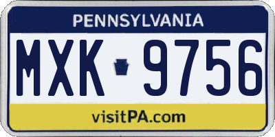 PA license plate MXK9756