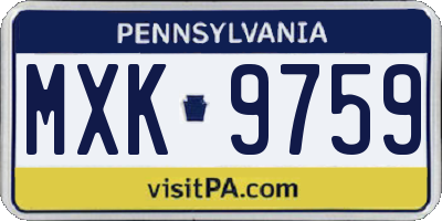 PA license plate MXK9759