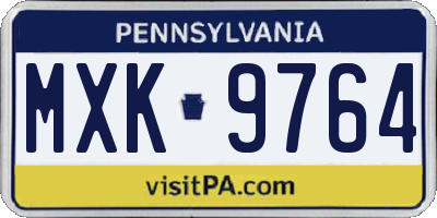 PA license plate MXK9764