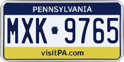 PA license plate MXK9765