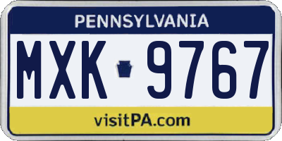 PA license plate MXK9767
