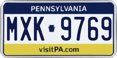 PA license plate MXK9769