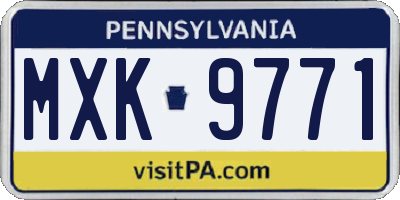 PA license plate MXK9771