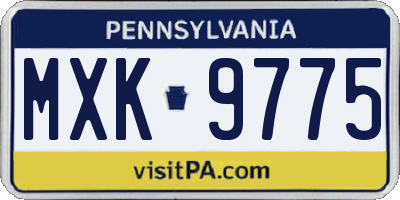 PA license plate MXK9775