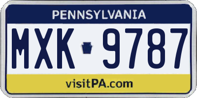 PA license plate MXK9787