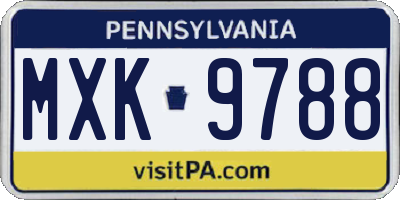 PA license plate MXK9788
