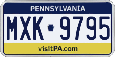 PA license plate MXK9795